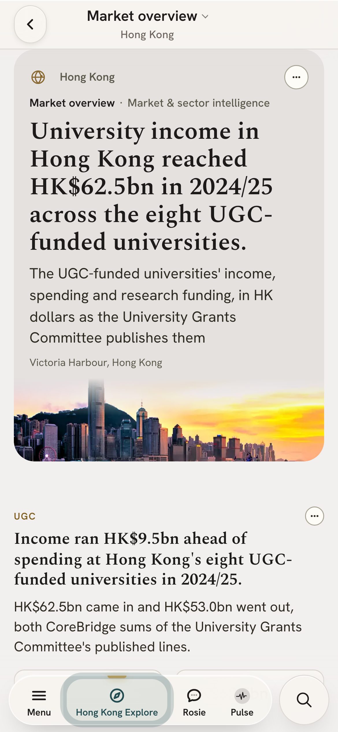 The Hong Kong market overview